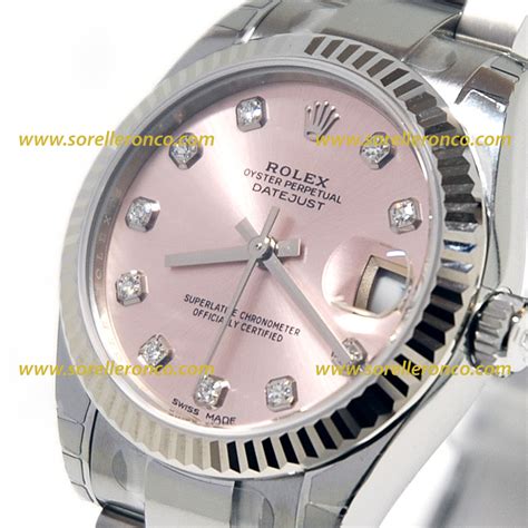 rolex quadrante rosa con diamanti|Rolex Datejust 31 NUOVO 2024 quadrante in diamanti a ore 6 .